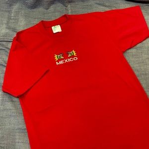 Red MEXICO Dragon Embroidered Ladies Medium Shirt